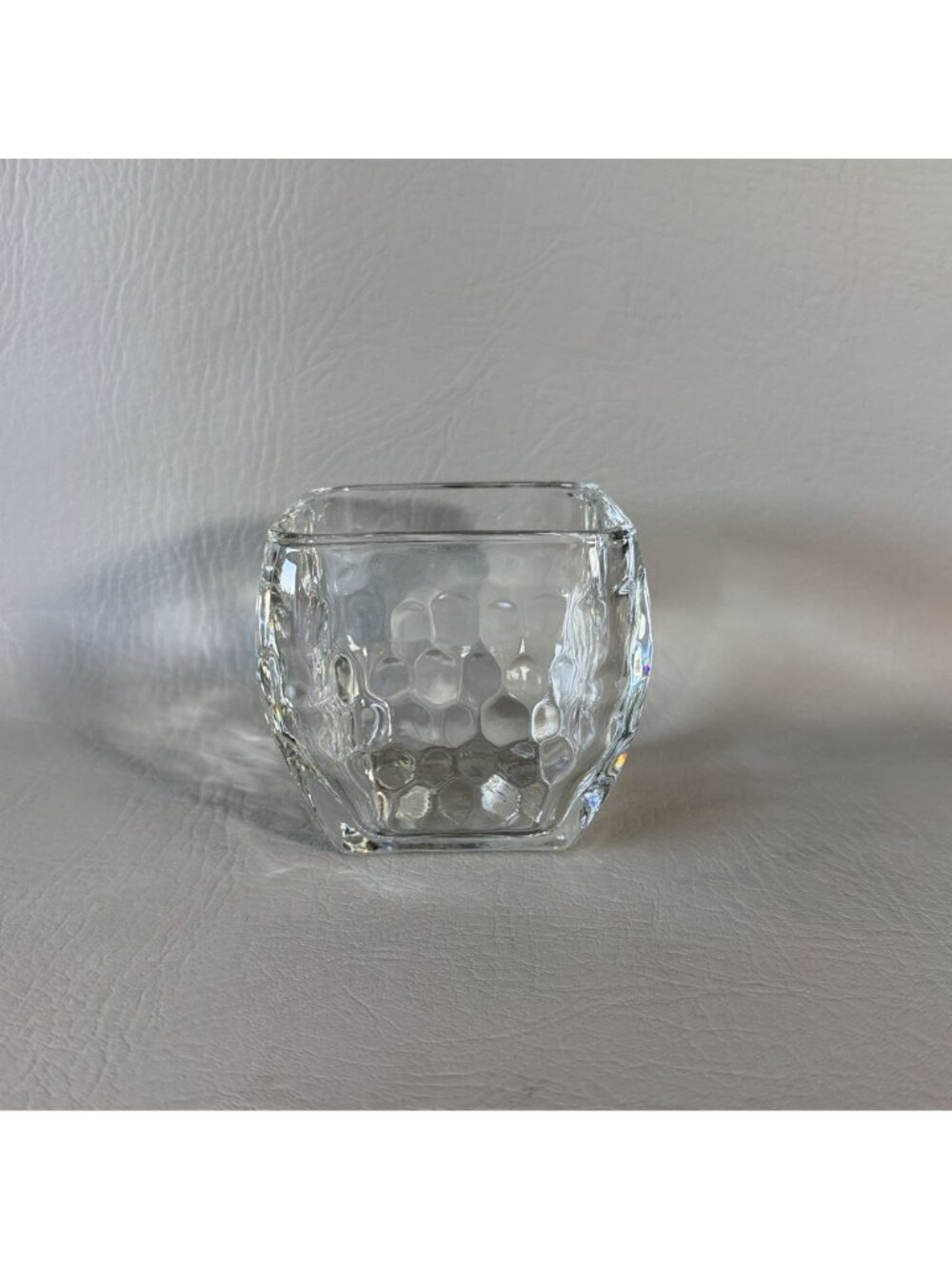 Vintage PartyLite Clear Square Pebble Glass Votive Candle Holder 3.5" - Picture 2 of 10